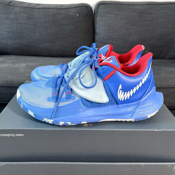 Nike Kyrie 3 Low New Jersey Nets Hardwood Classics Blue Basketball Men's Sz 11.5 - Picture 1 of 12